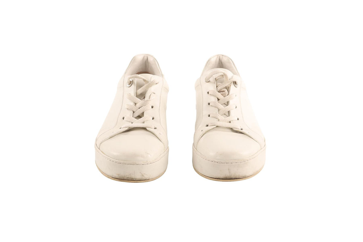 LORO PIANA WHITE NUAGES LEATHER SNEAKERS EU 38.5 UK 5.5