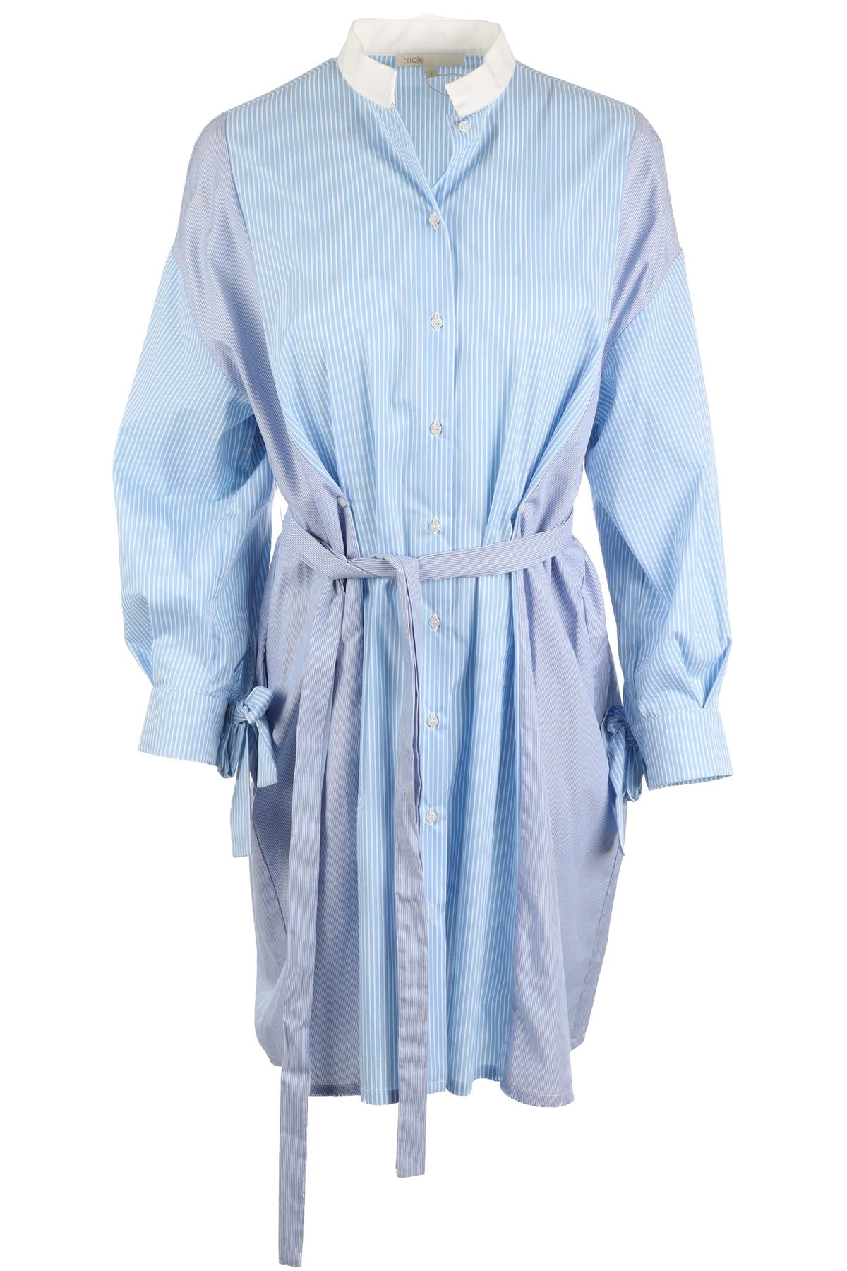MAJE BLUE COTTON MINI DRESS 1 UK 8