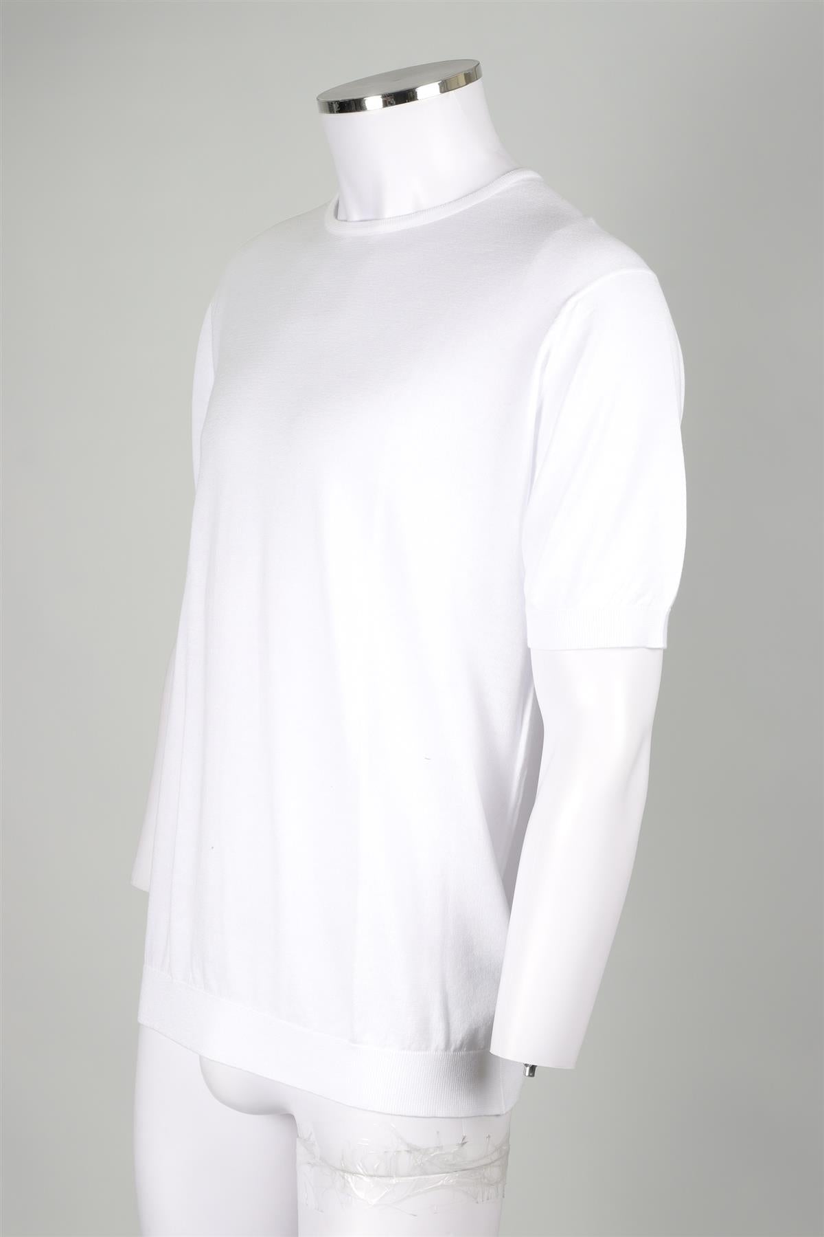 JOHN SMEDLEY WHITE MENS T-SHIRT LARGE