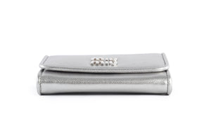 MIU MIU SILVER LEATHER WALLET ON CHAIN