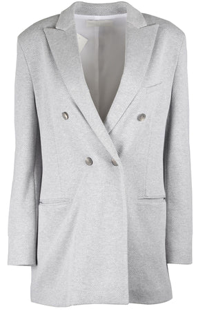 FABIANA FILIPPI GREY WOOL BLEND BLAZER IT 44 UK 12