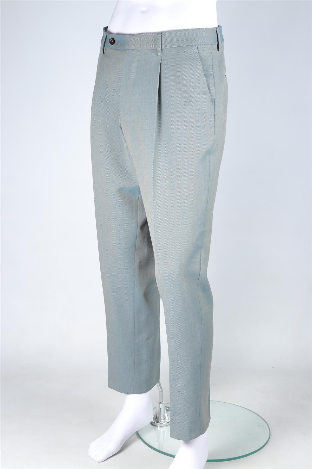 ETRO GREEN MEN'S WOOL STRAIGHT LEG PANTS IT 48 UK/US W32