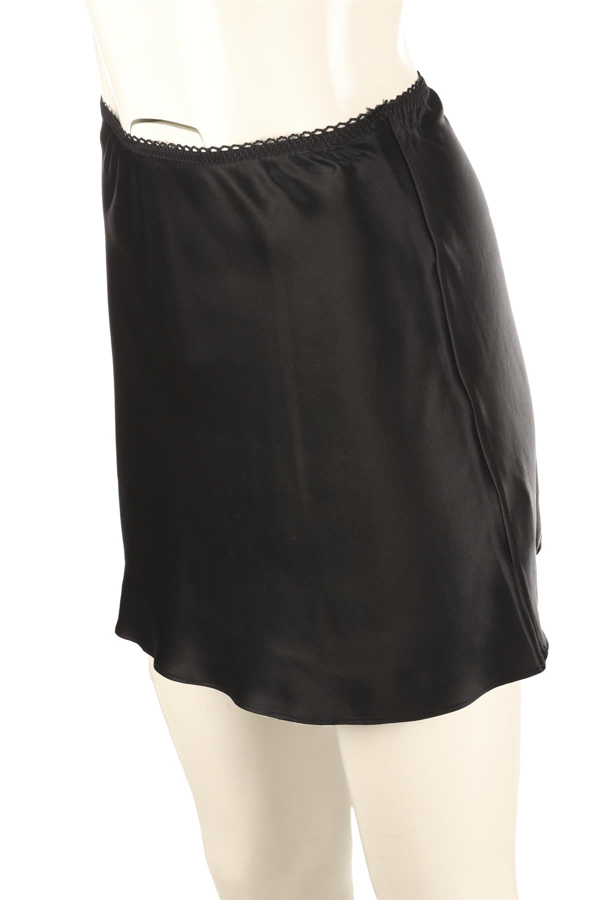 DÔEN BLACK SILK MINI SKIRT XSMALL