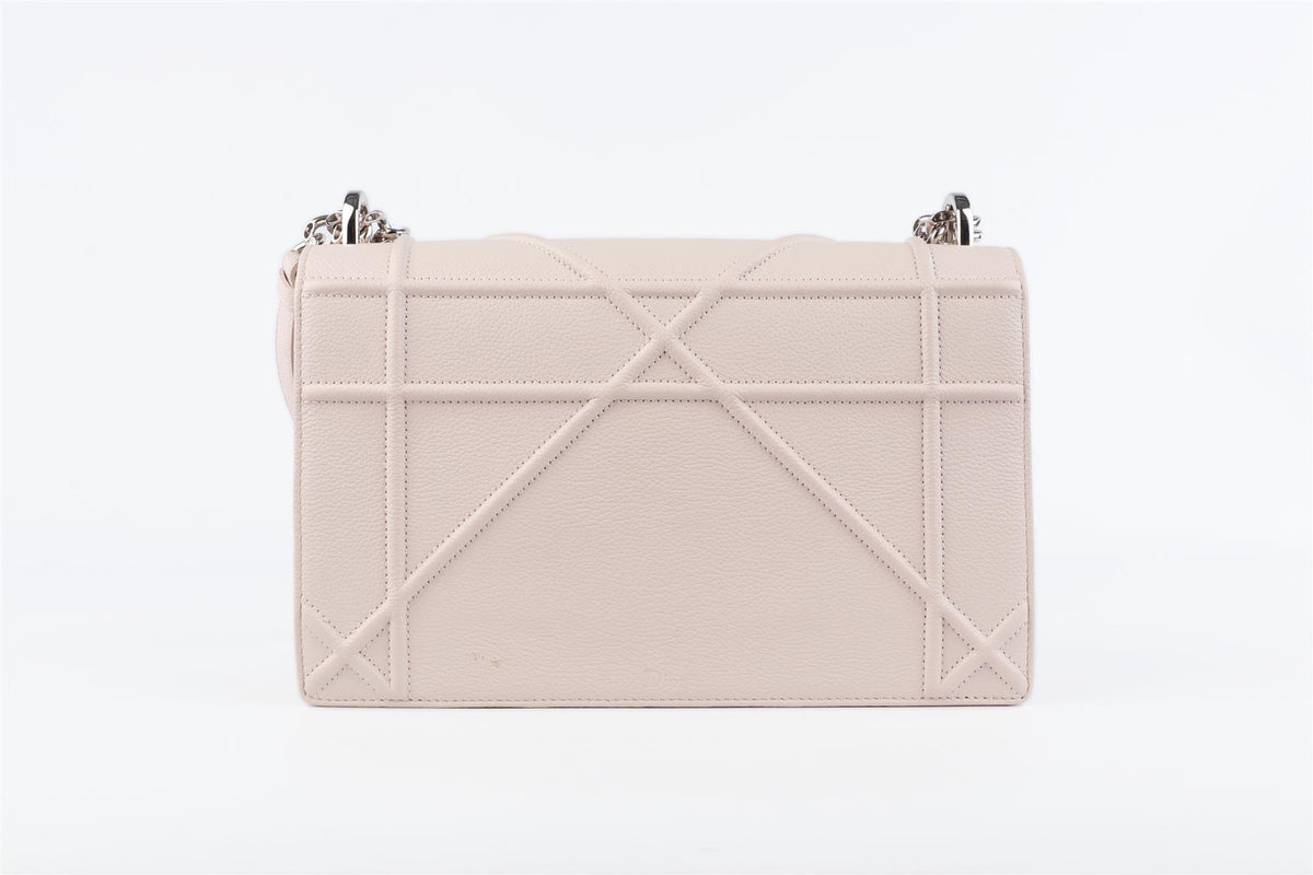 CHRISTIAN DIOR PINK DIORAMA MEDIUM LEATHER SHOULDER BAG