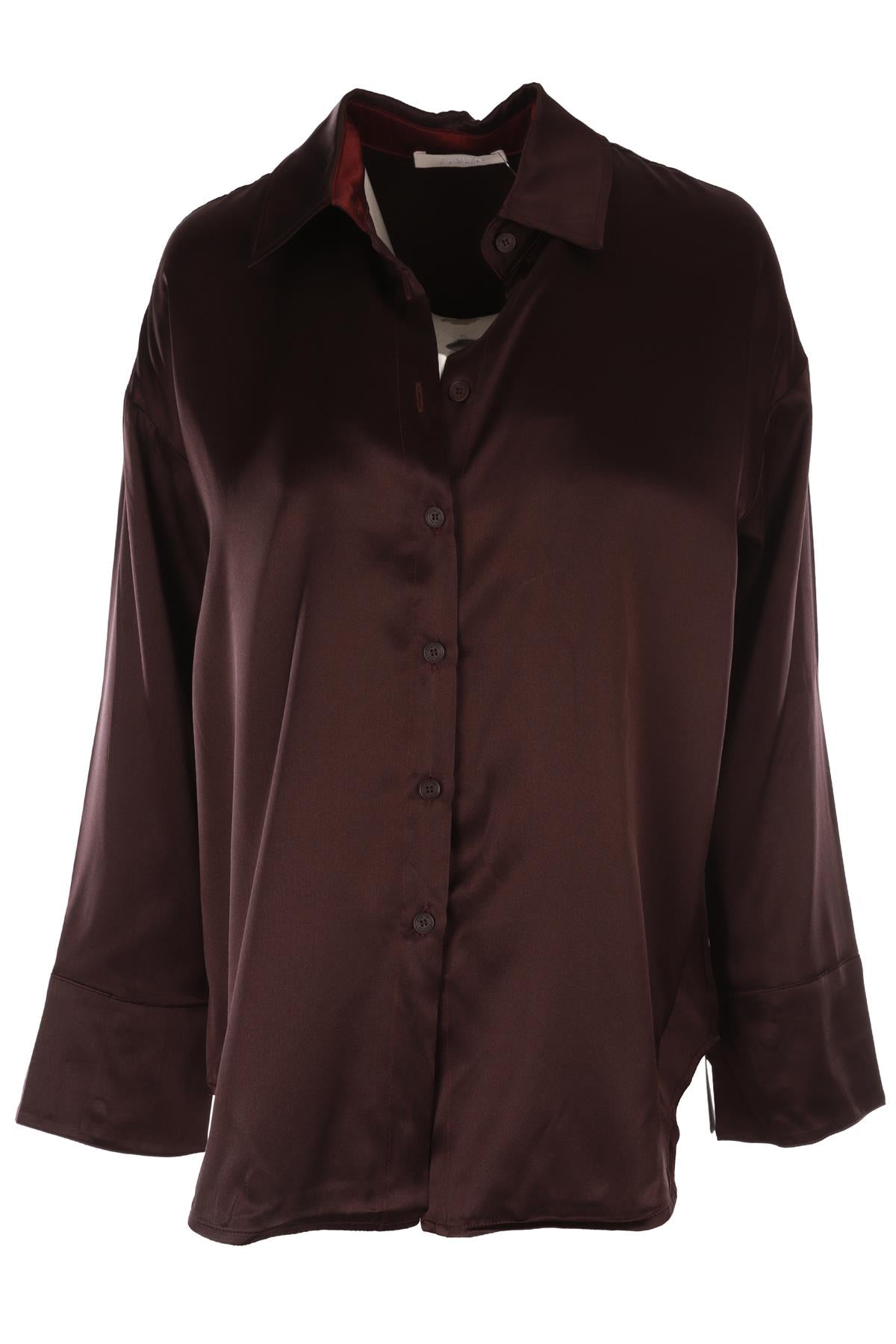 SABLYN BROWN SILK SHIRT XSMALL