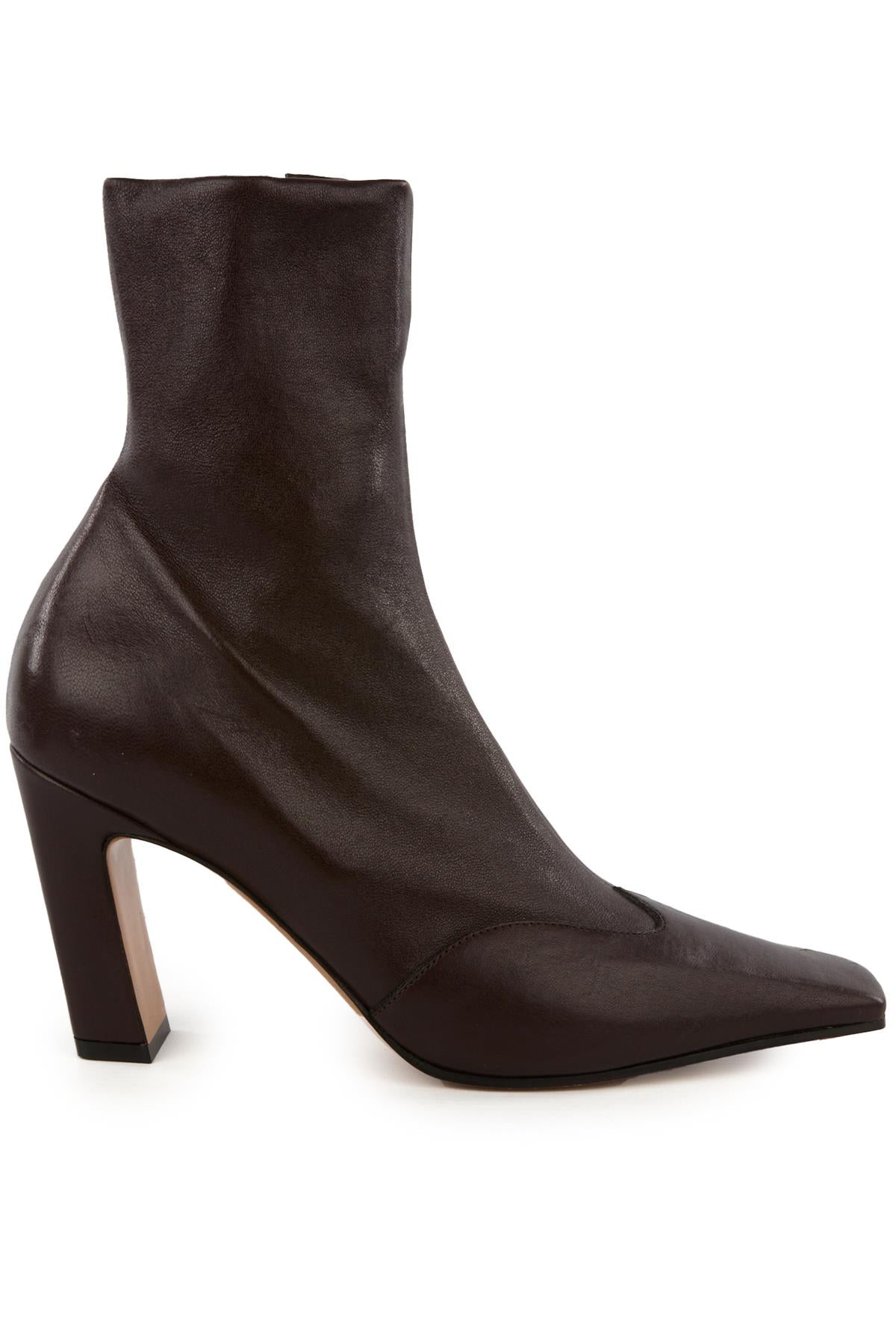 KHAITE BROWN NEVADA LEATHER ANKLE BOOTS EU 38 UK 5 US 8