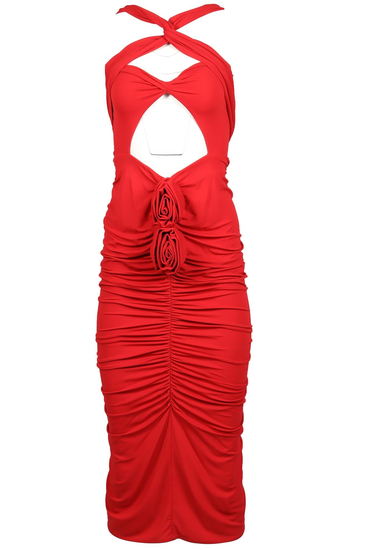 MAGDA BUTRYM RED JERSEY MAXI DRESS UK 8