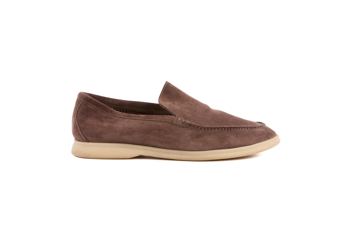 LORO PIANA BROWN MEN'S SUMMER WALK SUEDE LOAFERS EU 41.5 UK 7.5 US 8.5