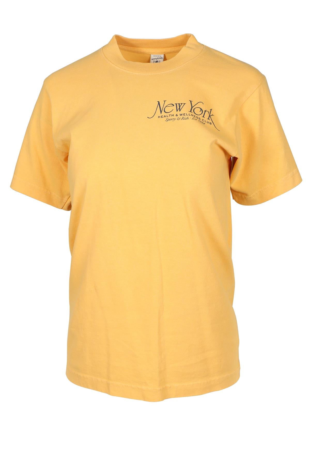SPORTY & RICH YELLOW COTTON T-SHIRT XSMALL
