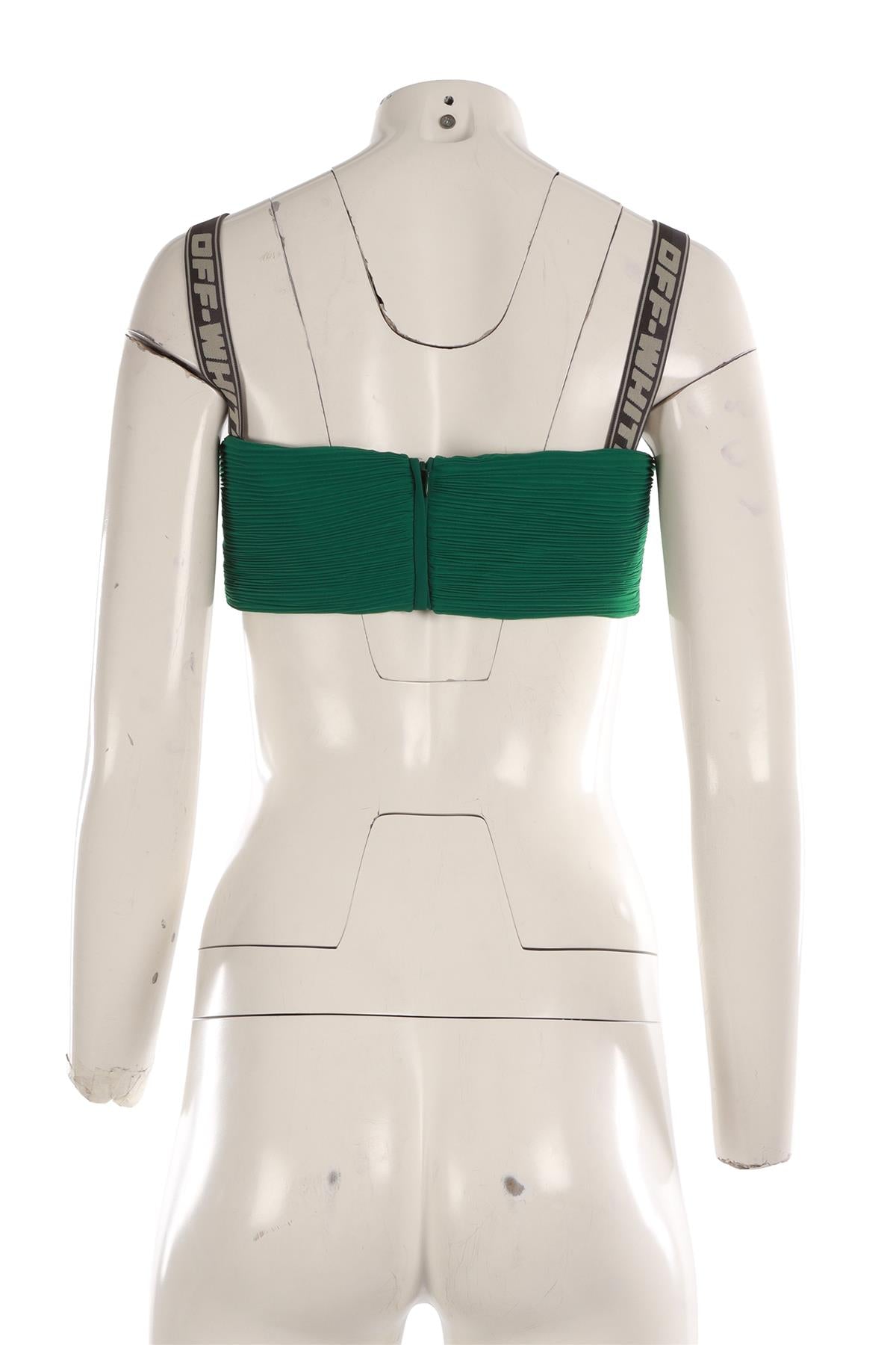 OFF-WHITE GREEN PLISSE TOP IT 42 UK 10