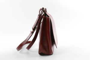 THE ROW BROWN HUNTING 9 LEATHER SHOULDER BAG