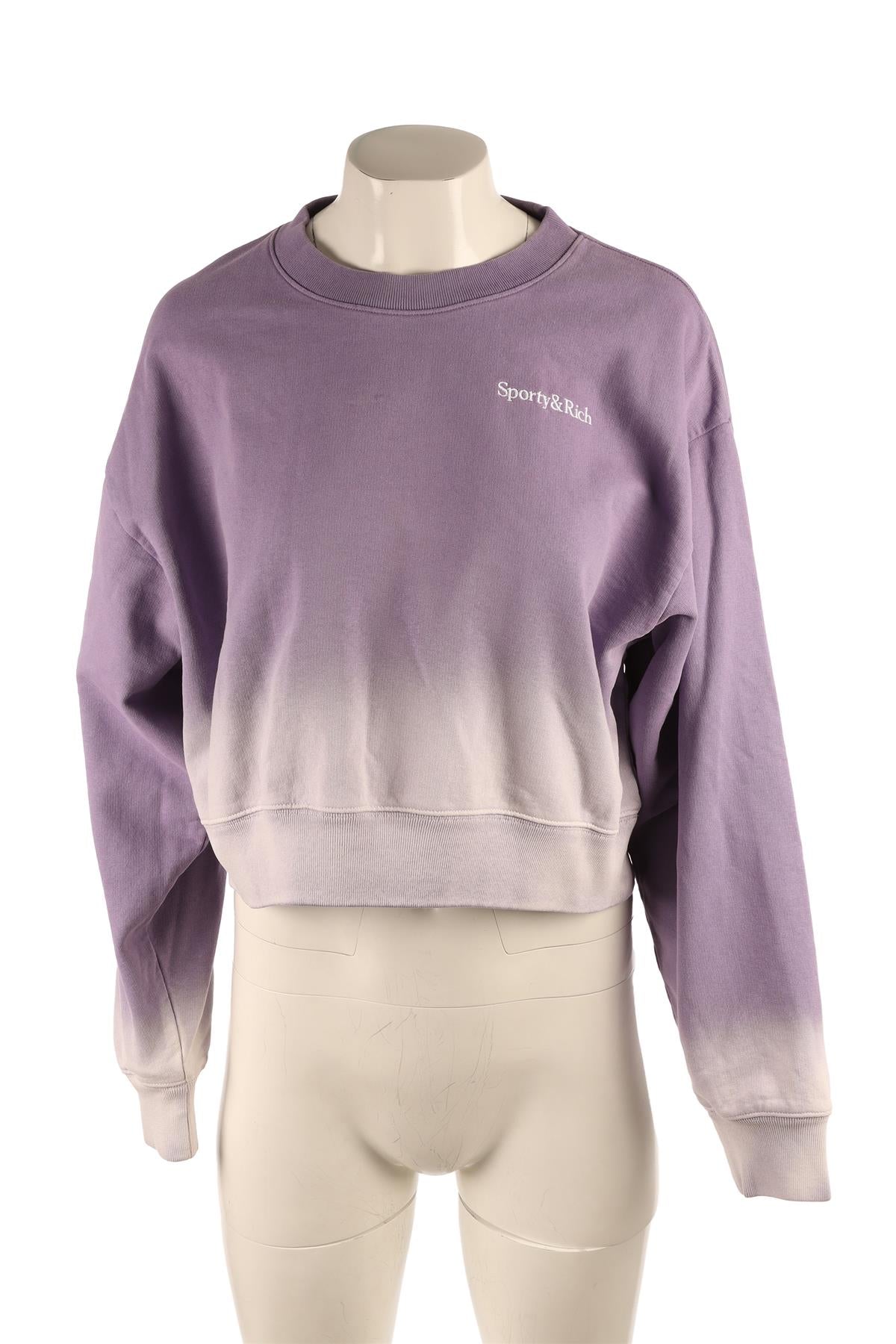 SPORTY & RICH PURPLE COTTON SWEATSHIRT SMALL