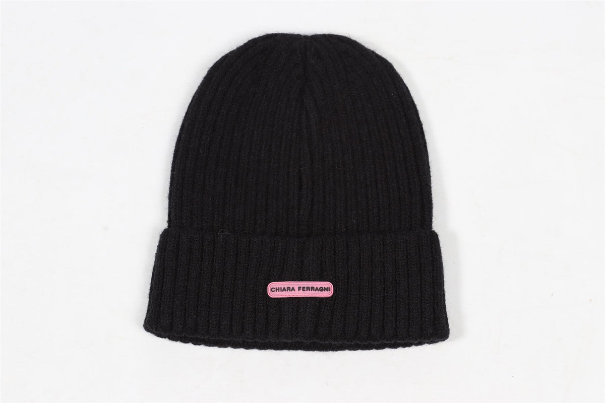 CHIARA FERRAGNI RIBBED KNIT BEANIE