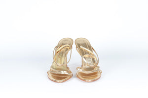 SERGIO ROSSI GOLD LEATHER SANDALS EU 36 UK 3 US 6