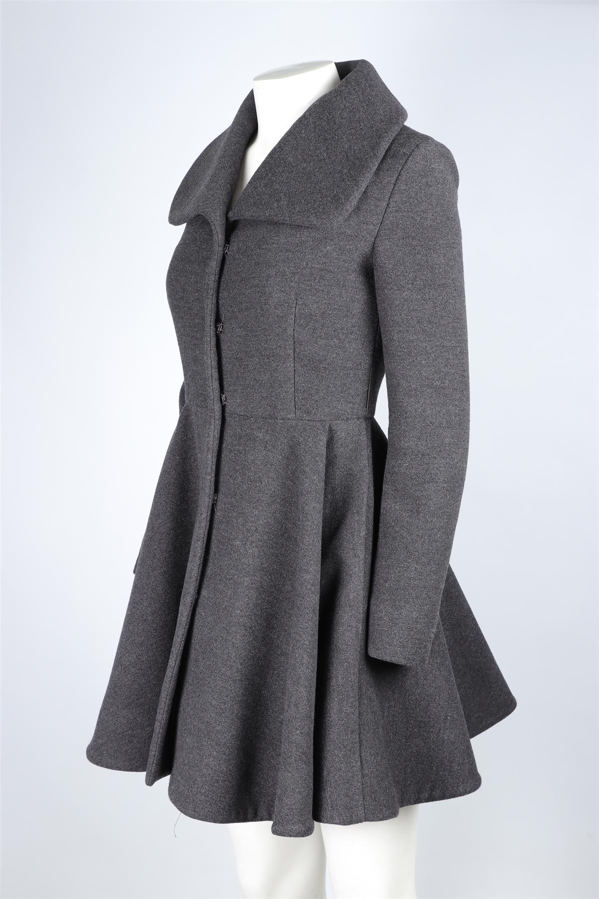 MIU MIU GREY WOOL COAT IT 38 UK 6