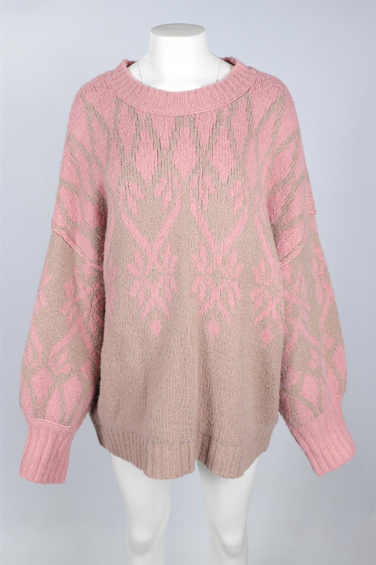 FREE PEOPLE PINK WOOL SWEATER MEDIUM