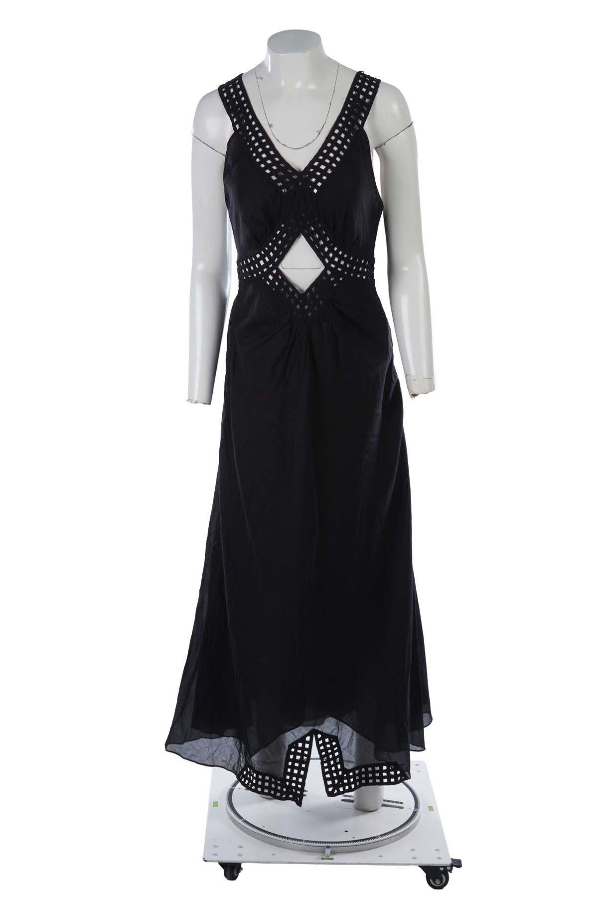 Black Cotton Maxi Dress