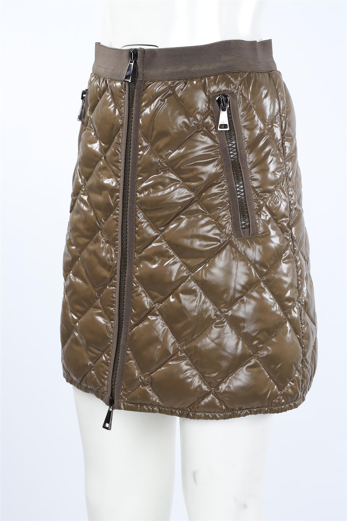 MONCLER KHAKI SHELL MINI SKIRT IT 40 UK 8