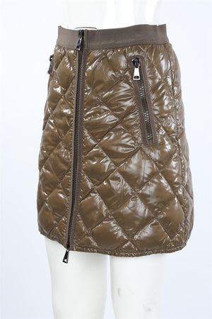 MONCLER KHAKI SHELL MINI SKIRT IT 40 UK 8