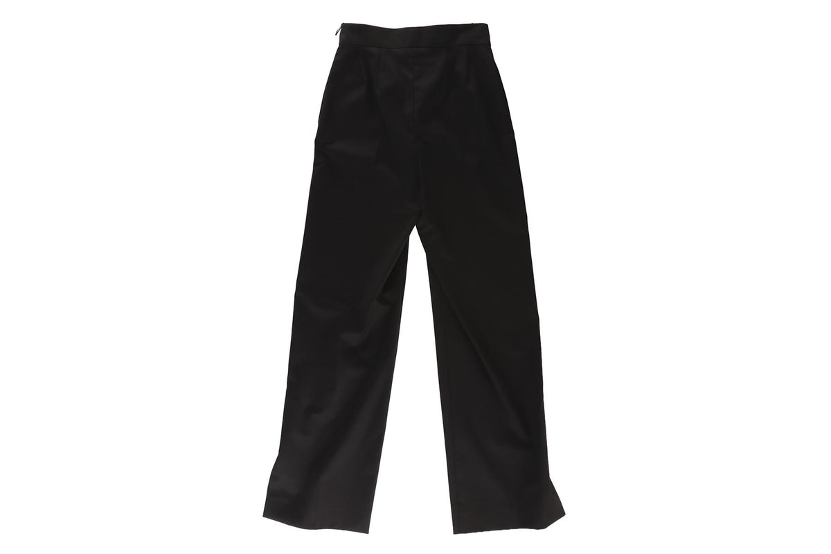 FENDI BLACK WOOL STRAIGHT LEG PANTS IT 36 UK 4