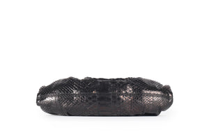 ZAGLIANI BLACK PYTHON SHOULDER BAG