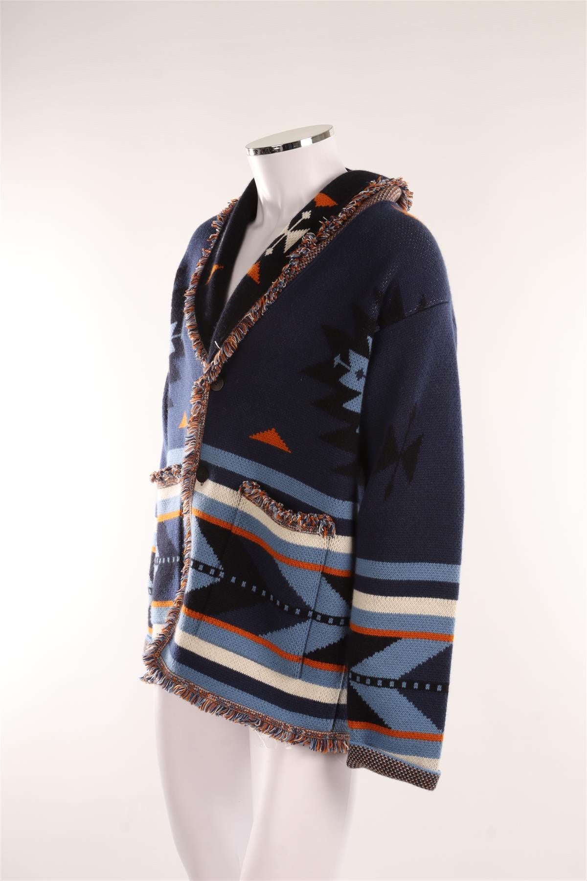 ALANUI NAVY MEN'S CASHMERE CARDIGAN MEDIUM