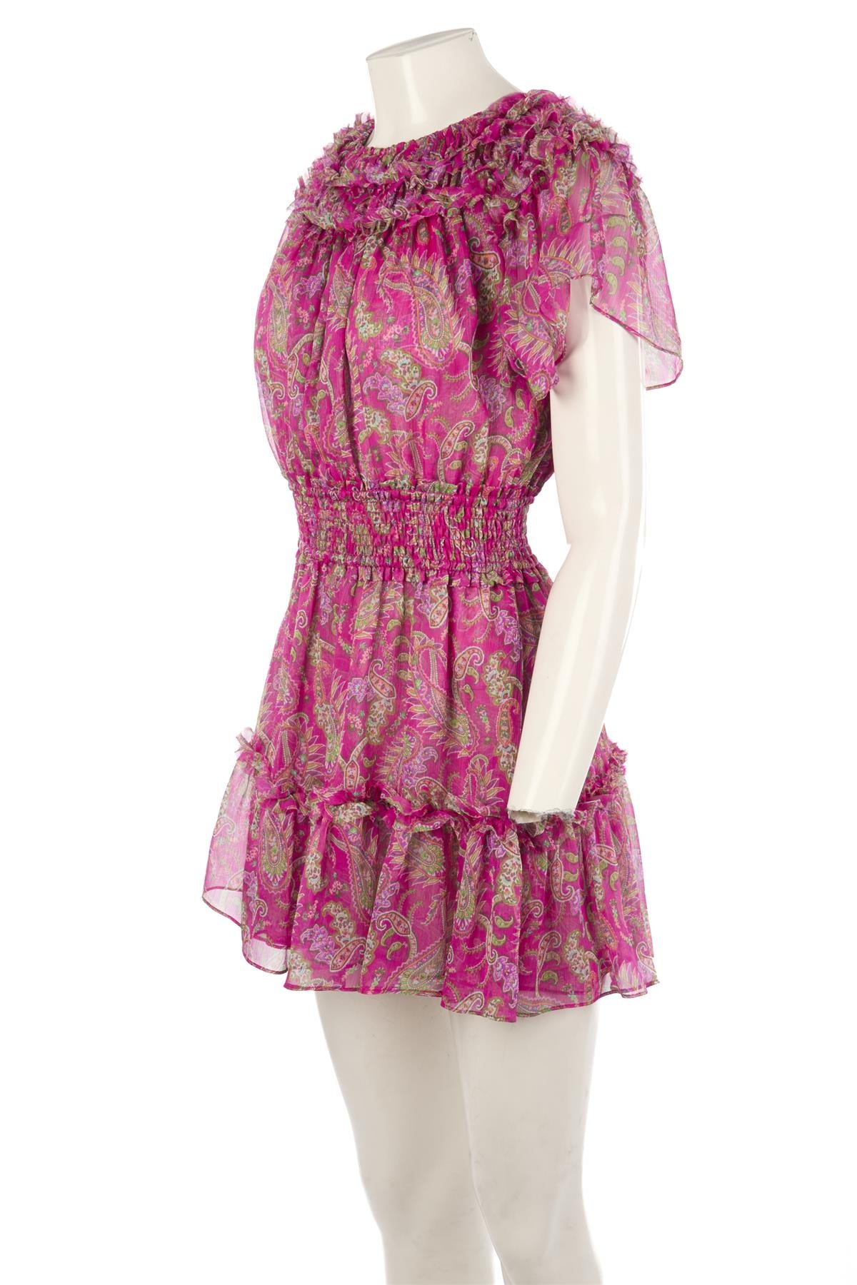 MISA LOS ANGELES PINK CHIFFON MINI DRESS MEDIUM