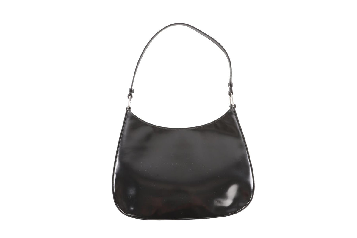 PRADA BLACK CLEO LEATHER SHOULDER BAG