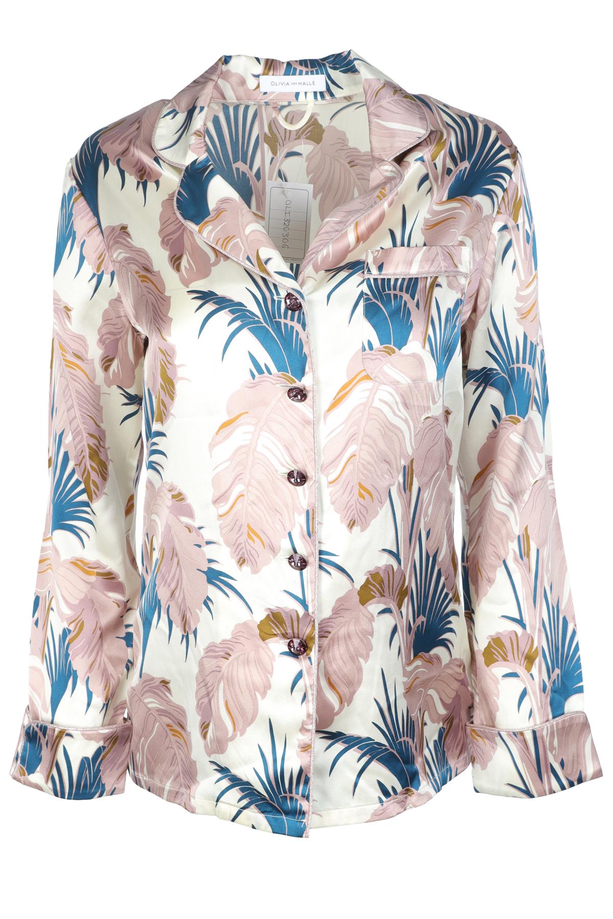 OLIVIA VON HALLE MULTI SILK SHIRT UK 8