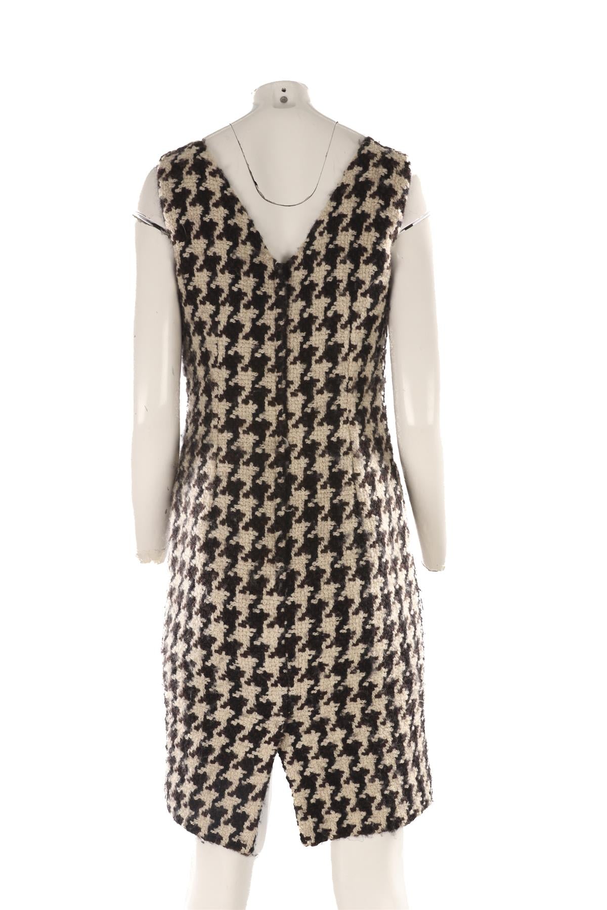 DOLCE & GABBANA BROWN WOOL MINI DRESS IT 44 UK 12