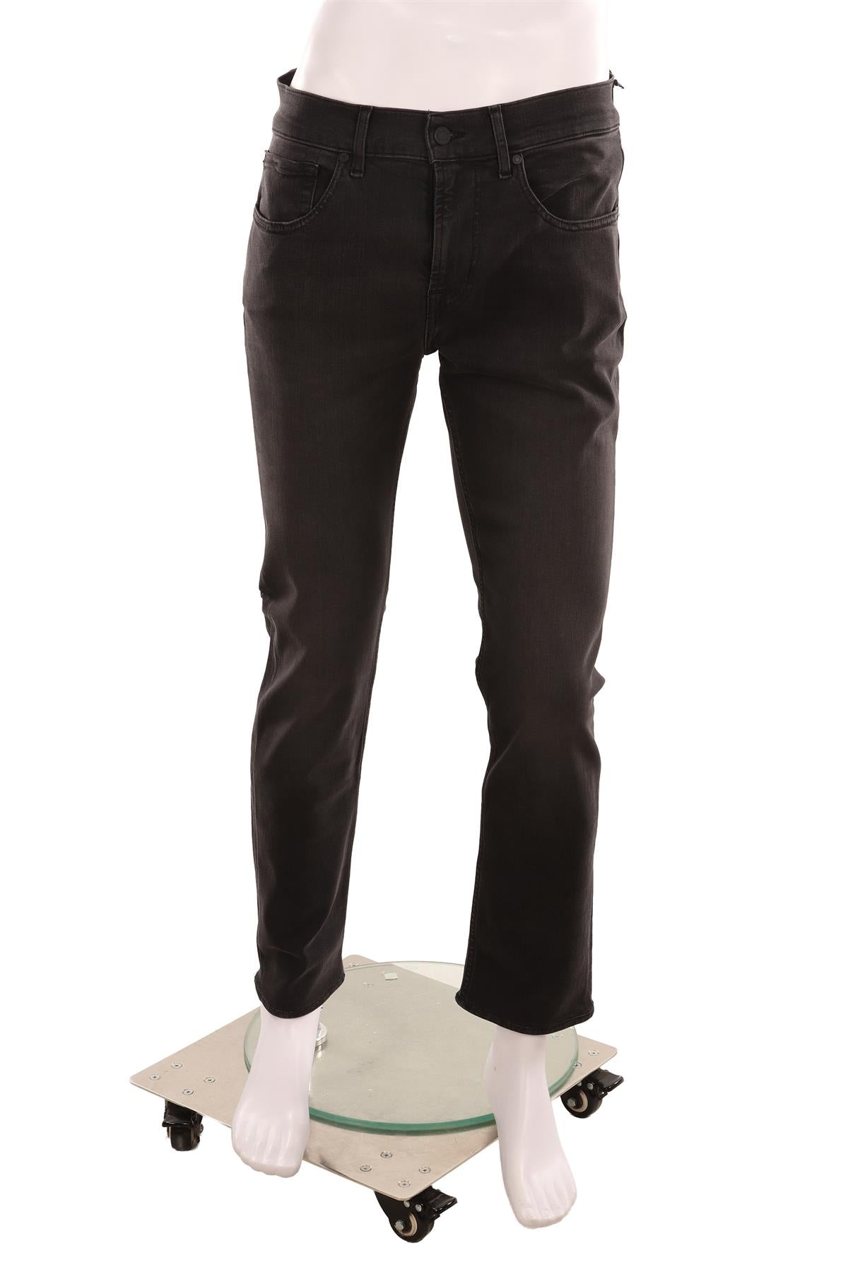 7 FOR ALL MANKIND BLACK SLIM LEG JEANS UK 32