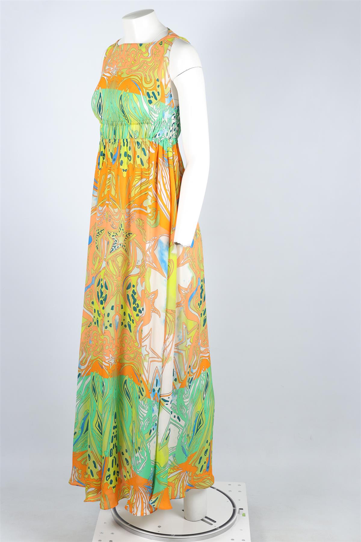 EMILIO PUCCI MULTI SILK MAXI DRESS IT 40 UK 8
