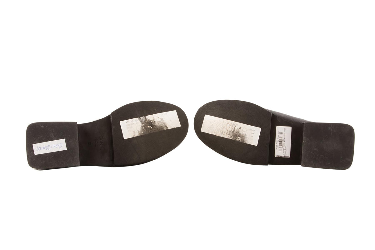 GANNI BLACK LEATHER LOAFERS EU 38