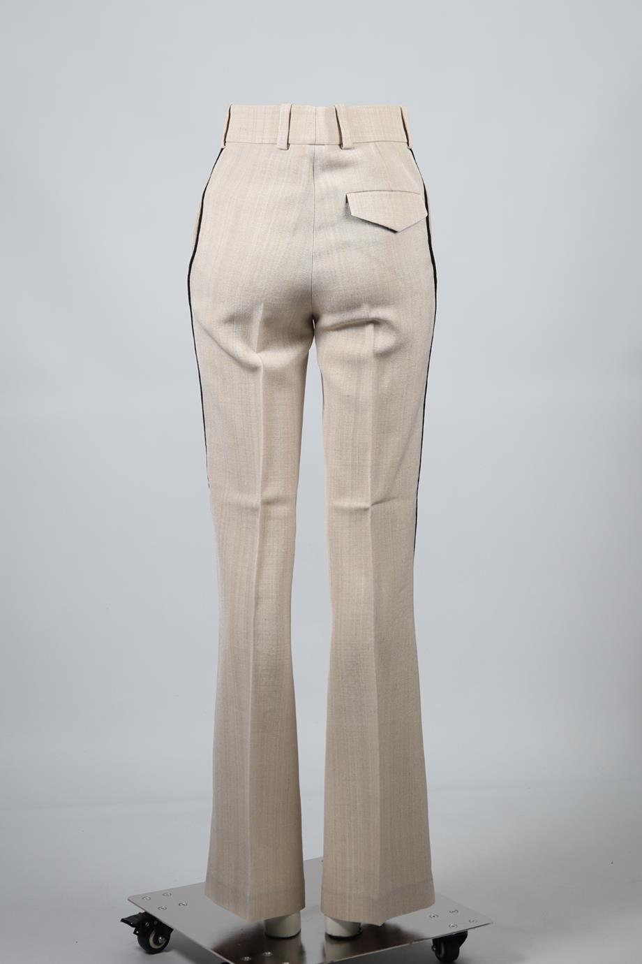 PETAR PETROV LINEN BLEND FLARED PANTS FR 36 UK 8