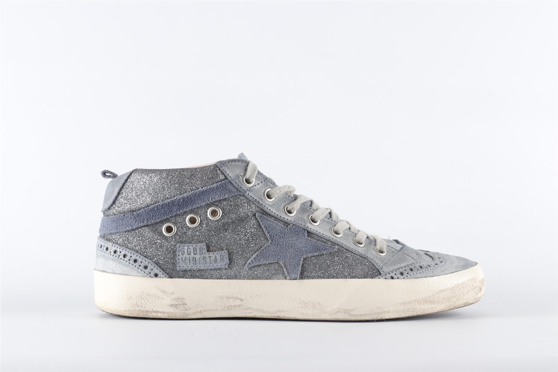 GOLDEN GOOSE DELUXE BRAND BLUE MID STAR LEATHER SNEAKERS EU 40 UK 7 US 10