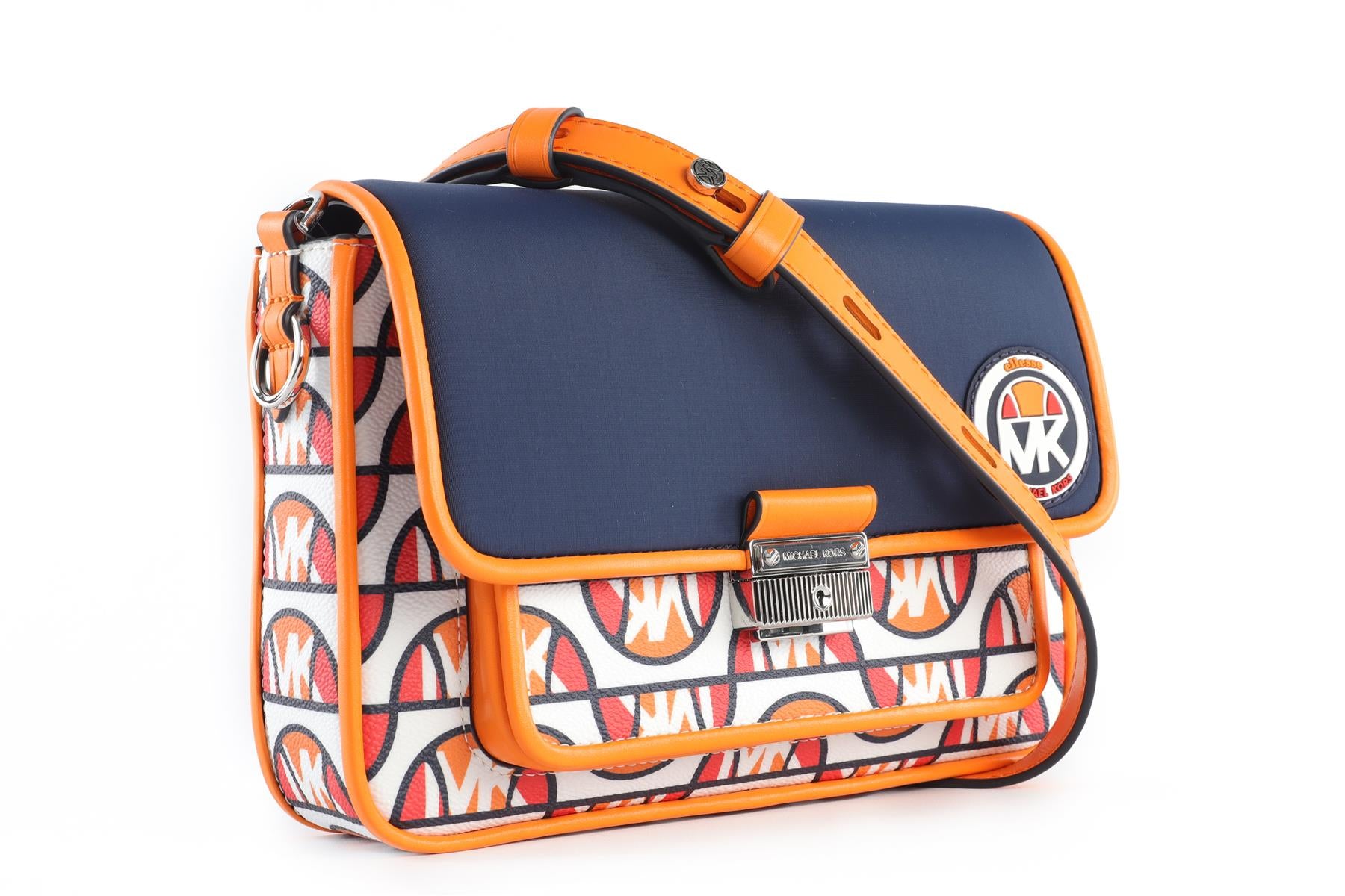 MICHAEL KORS + ELLESSE ORANGE BRADSHAW CANVAS SHOULDER BAG