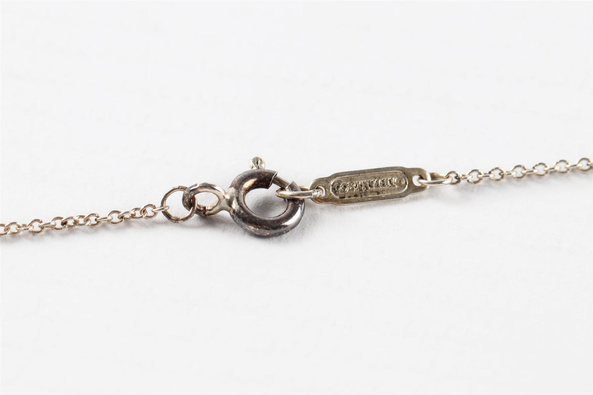 Tiffany & Co Blue Double Heart Sterling Silver Chain Necklace