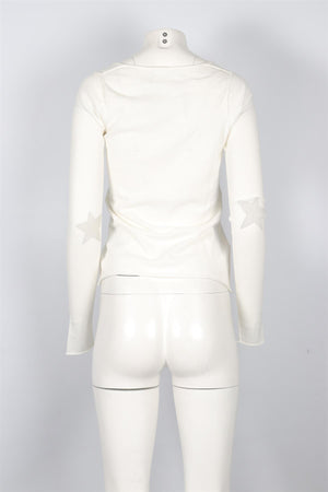 ZADIG & VOLTAIRE WHITE COTTON SWEATER XSMALL