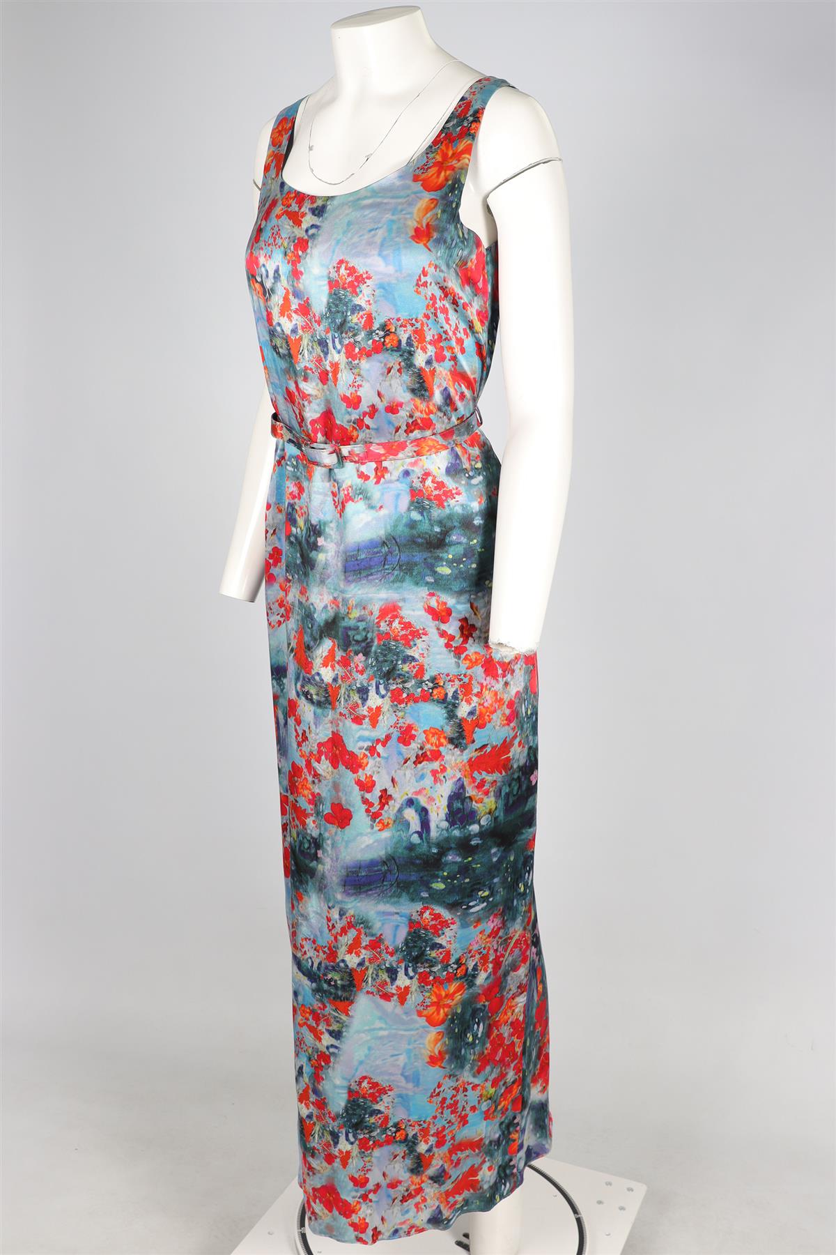 ERDEM BLUE SILK MAXI DRESS UK 10 US 6