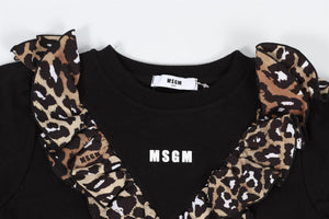 MSGM BLACK KIDS GIRLS COTTON SWEATSHIRT 8 YEARS