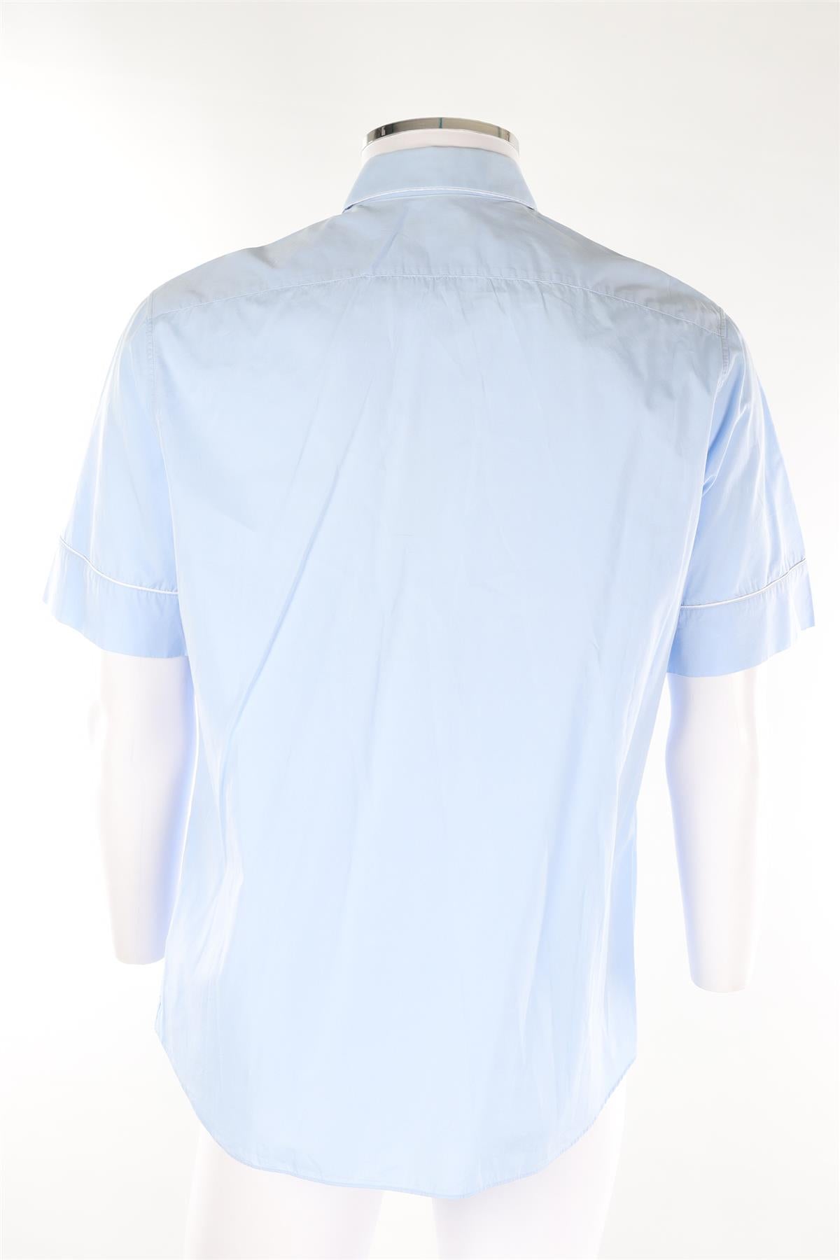 VALENTINO BLUE MEN'S COTTON SHIRT IT 42 UK 32
