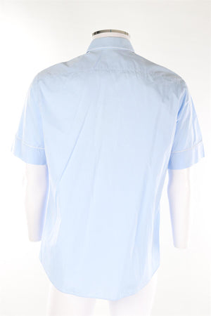 VALENTINO BLUE MEN'S COTTON SHIRT IT 42 UK 32