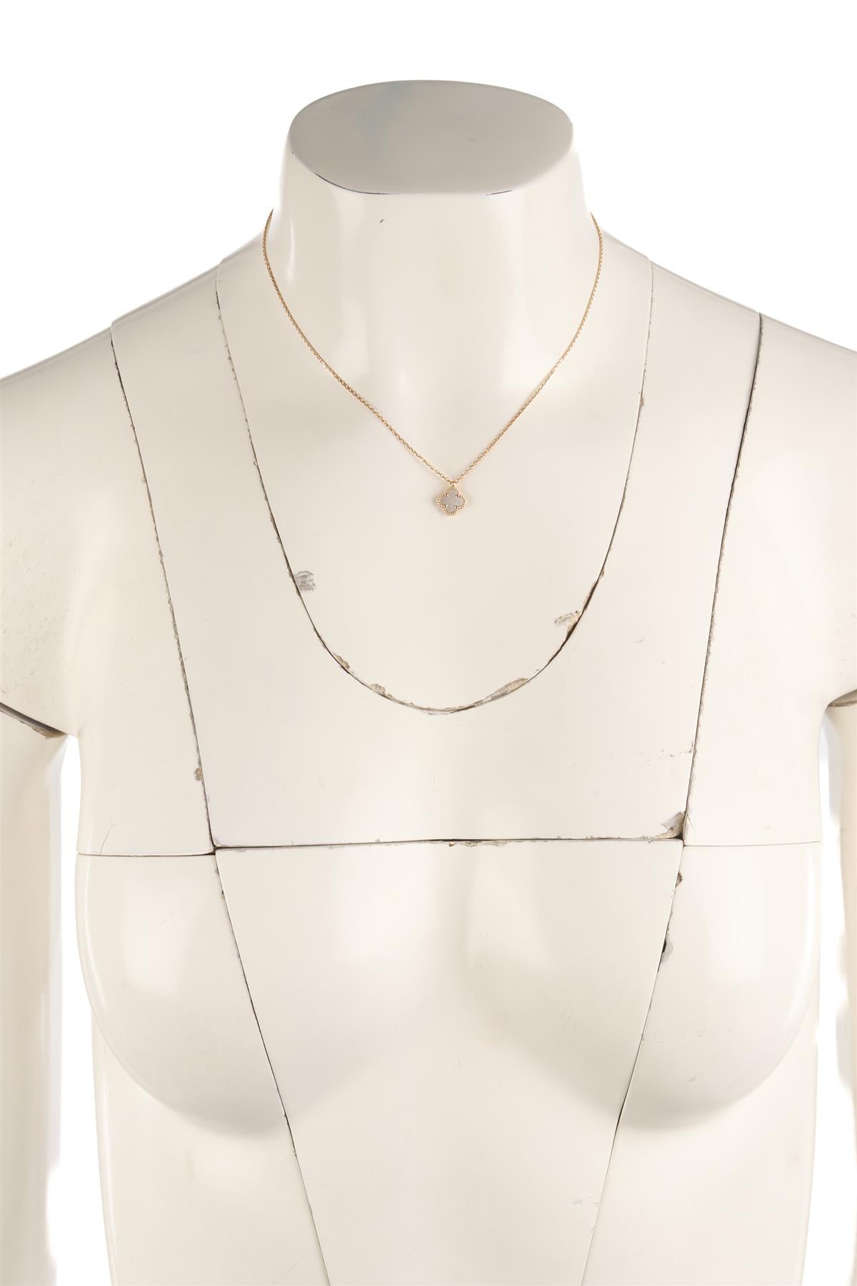 VAN CLEEF & ARPELS SWEET ALHAMBRA 18K YELLOW GOLD AND MOTHER OF PEARL NECKLACE