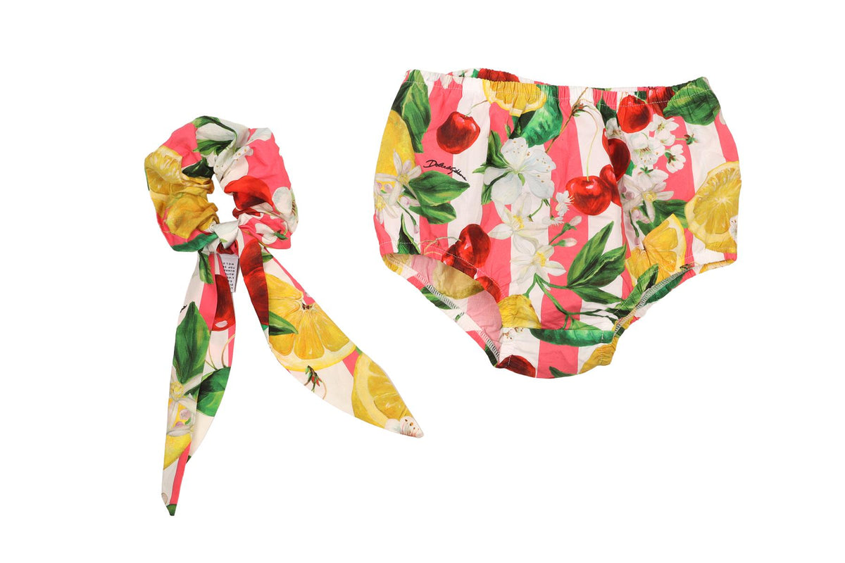 DOLCE & GABBANA MULTI BABY GIRLS DRESS, BLOOMERS AND HEADBAND 18-24 MONTHS