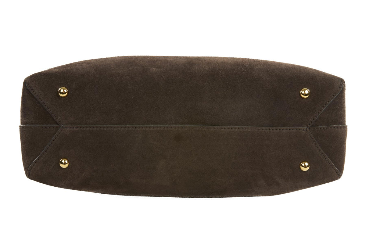 DEMELLIER BROWN THE STOCKHOLM MEDIUM SUEDE TOTE BAG