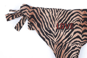 LOVE STORIES SWIM CLUB BROWN BIKINI UK 8-10