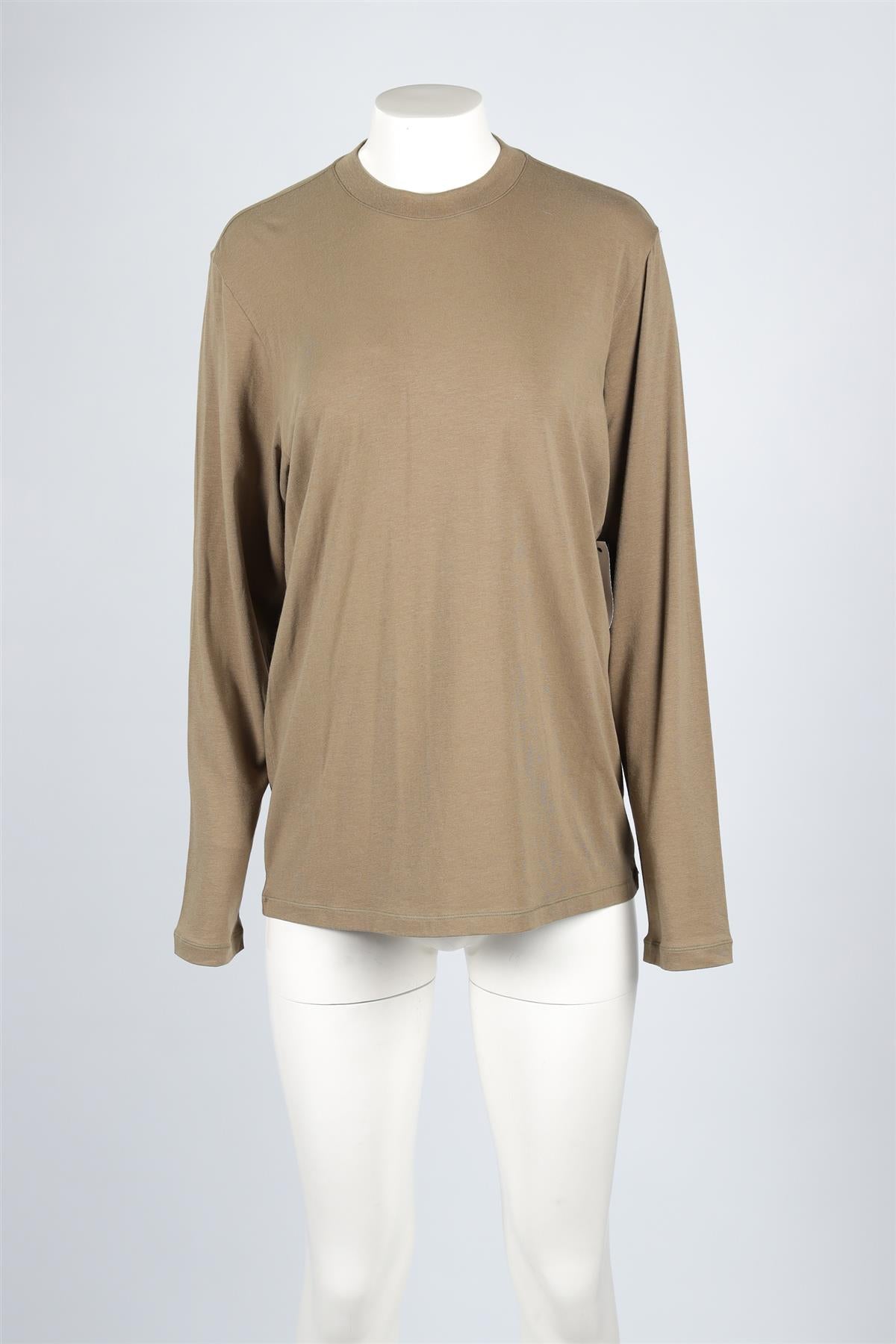 SKIMS KHAKI COTTON TOP SMALL