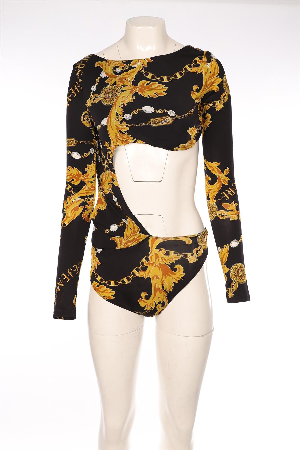 VERSACE JEANS COUTURE BLACK JERSEY BODYSUIT IT 42 UK 10