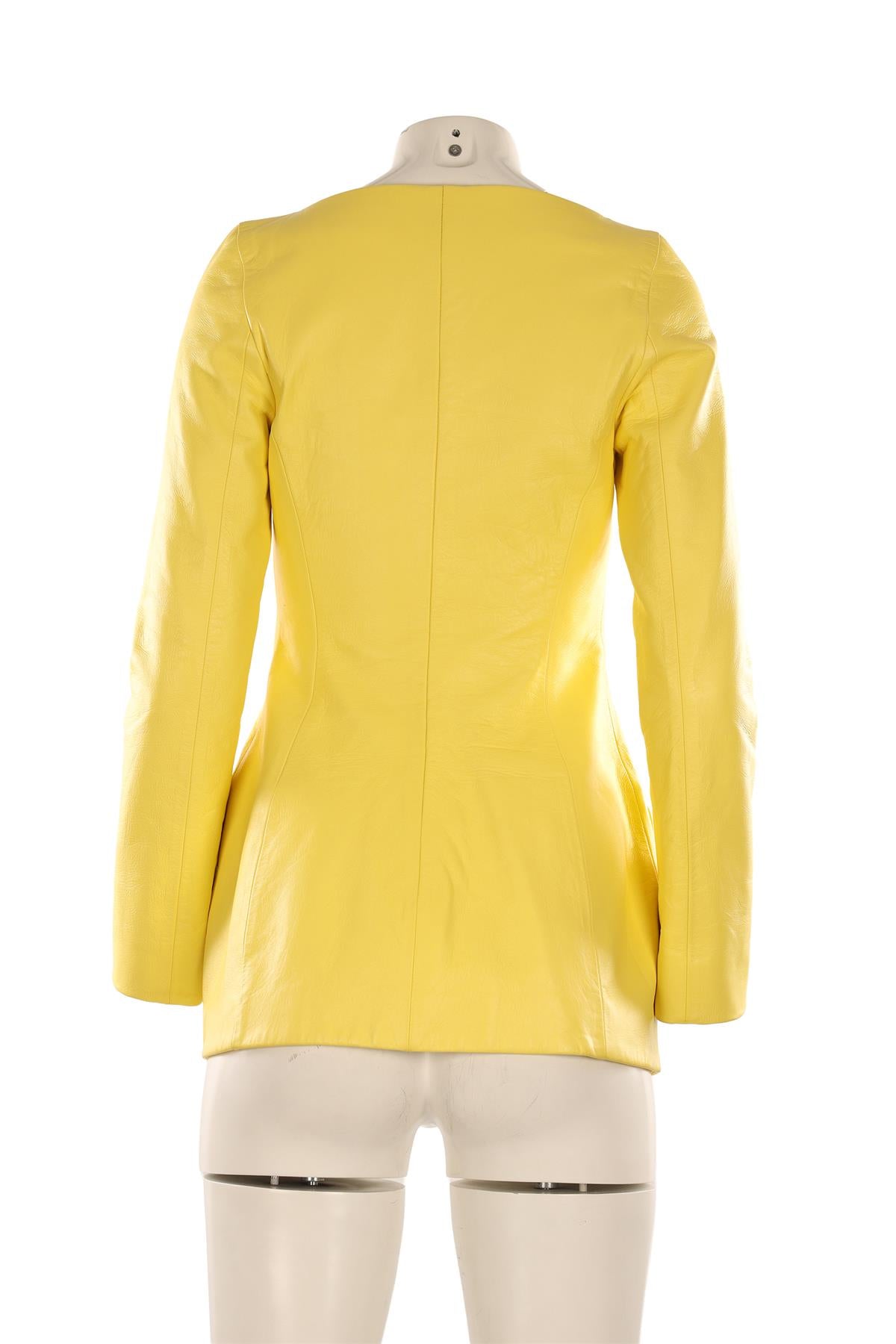 THE ATTICO YELLOW LEATHER BLAZER IT 42 UK 10