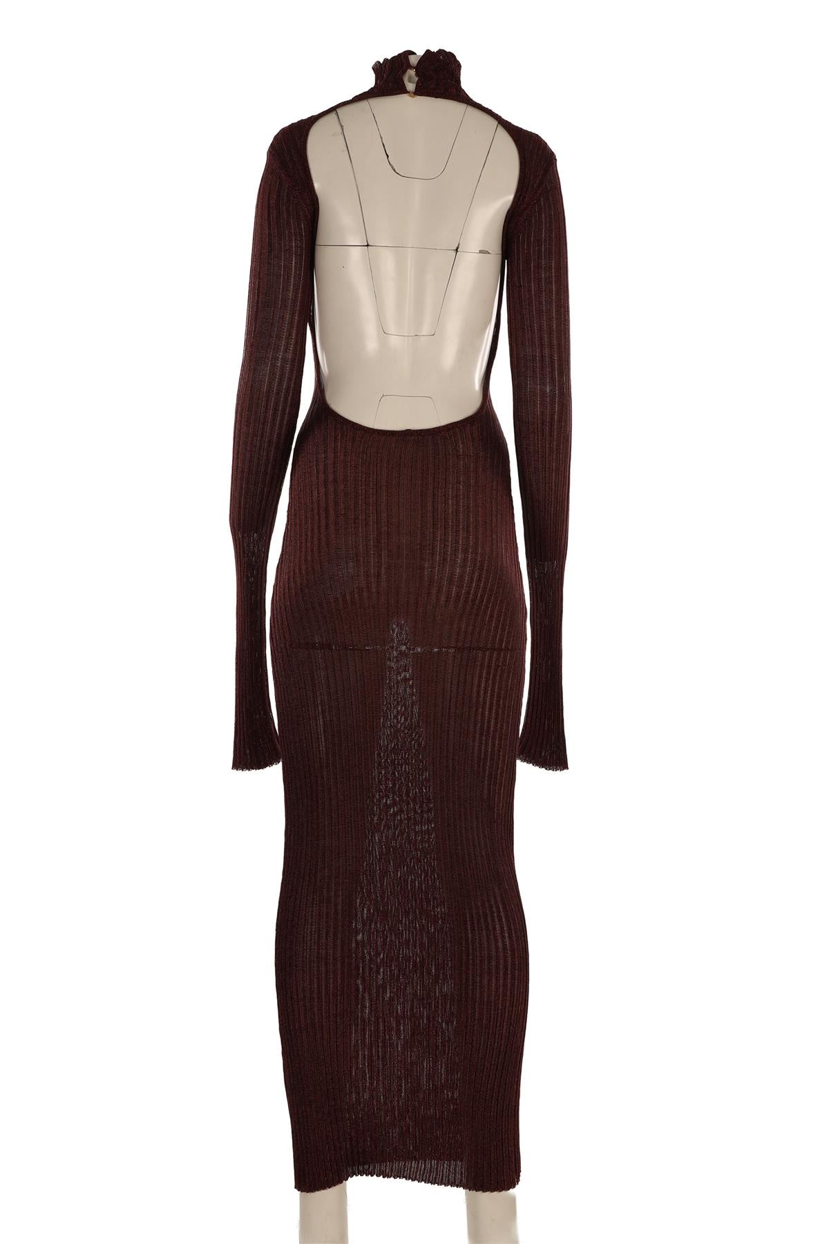 ARAKII BURGUNDY KNIT MAXI DRESS SMALL